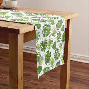 Chemin De Table Court Motif Feuille élégant Green Tropical