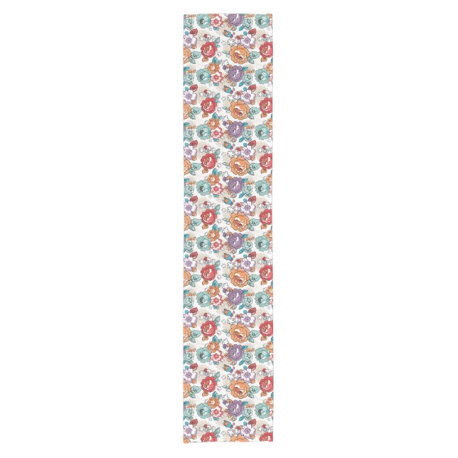 Chemin De Table Court Motif floral 5 d'élégance abstraite (Devant)