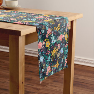 Chemin De Table Court Motif floral coloré mignon