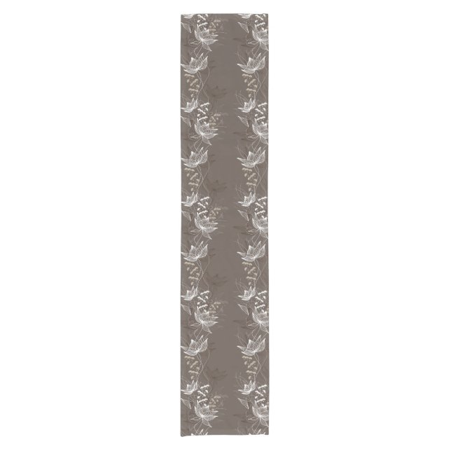 Chemin De Table Court Motif floral de brun foncé (Devant)