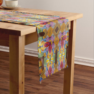 Chemin De Table Court Motif fractal des Coeurs arabes