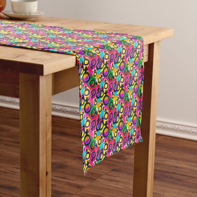 Chemin De Table Court Motif Gay pride de Neon (In Situ)