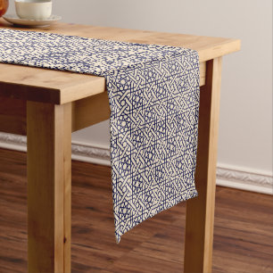 Chemin De Table Court Motif géométrique marocain bleu islamique