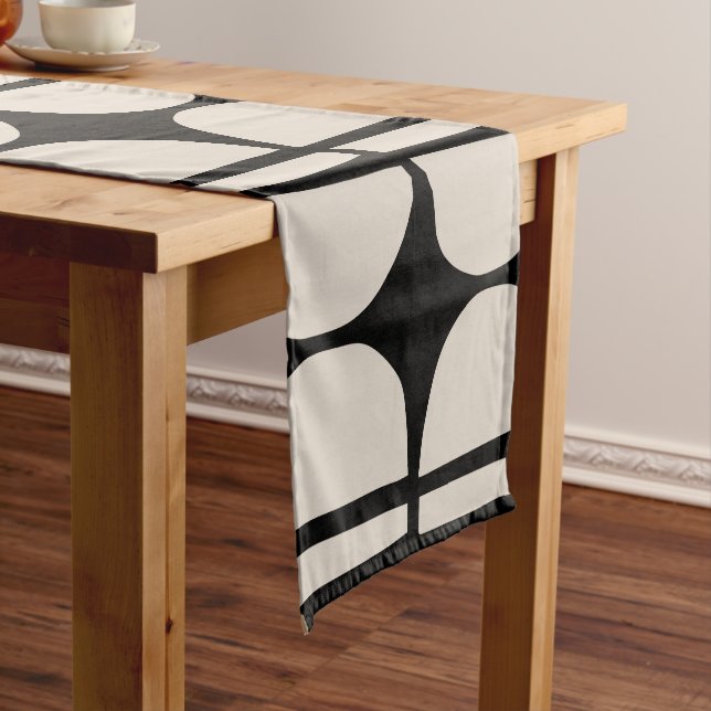 Chemin De Table Court Motif géométrique moderne du milieu du siècle (In Situ)