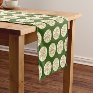 Chemin De Table Court Motif Gold Celtic Dog Trio