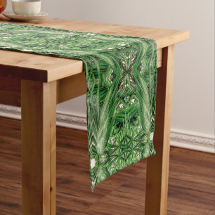 Chemin De Table Court Motif Greens et Raindrops