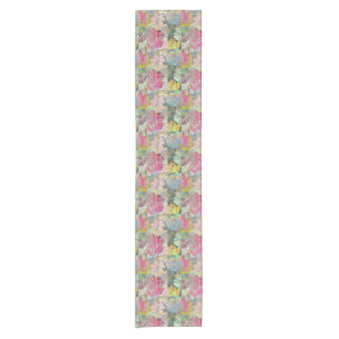 Chemin De Table Court Motif grunge floral d'art