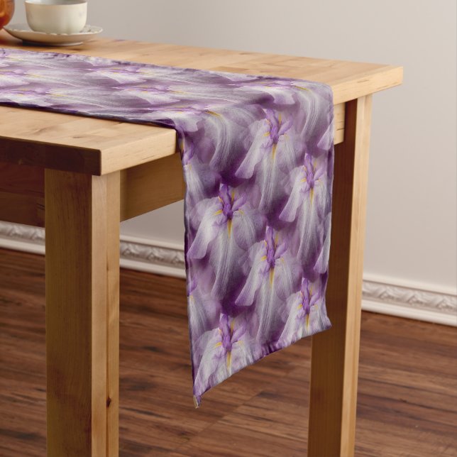 Chemin De Table Court Motif japonais Iris violet (In Situ)
