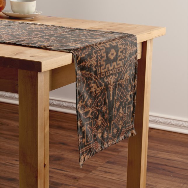 Chemin De Table Court Motif Oriental Indonésien Ikat Star (In Situ)