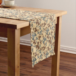 Chemin De Table Court Motif Shamrock gris et Brown
