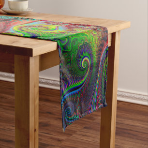 Chemin De Table Court Motif spiral coloré Abstrait