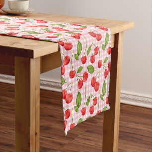 Chemin De Table Court Motif Sweet Red Cherry