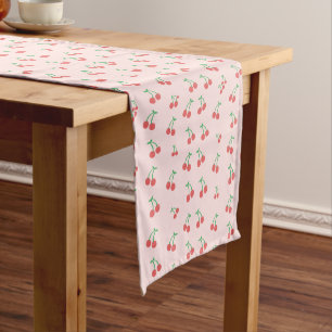 Chemin De Table Court Motif Sweet Red Cherry