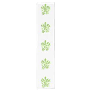 Chemin De Table Court Motif tourbillonnant Turtle Green