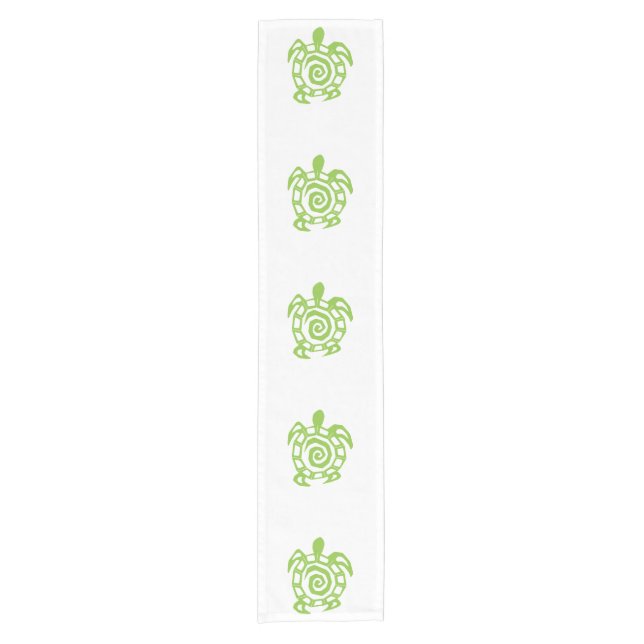Chemin De Table Court Motif tourbillonnant Turtle Green (Devant)
