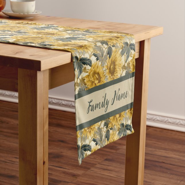 Chemin De Table Court Motif tournesol (In Situ)