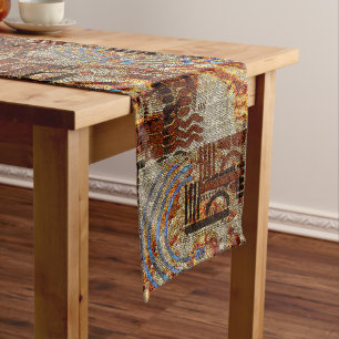 Chemin De Table Court Motif tribal africain Imprimer