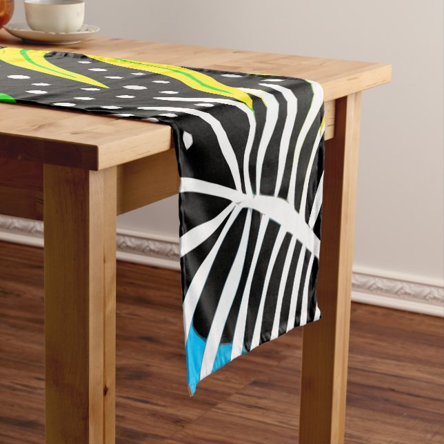 Chemin De Table Court Motif tropical coloré (In Situ)