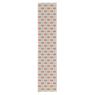 Chemin De Table Court Motif vérifié avec des hiboux d'amour