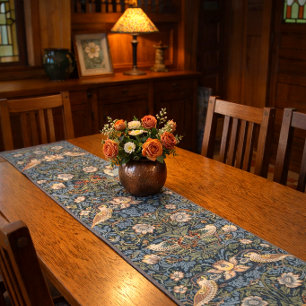 Chemin De Table Court Motif William Morris Vintage Strawberry Thief