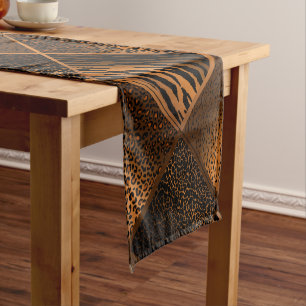 Chemin De Table Court Motifs géométriques Brown des animaux Safari