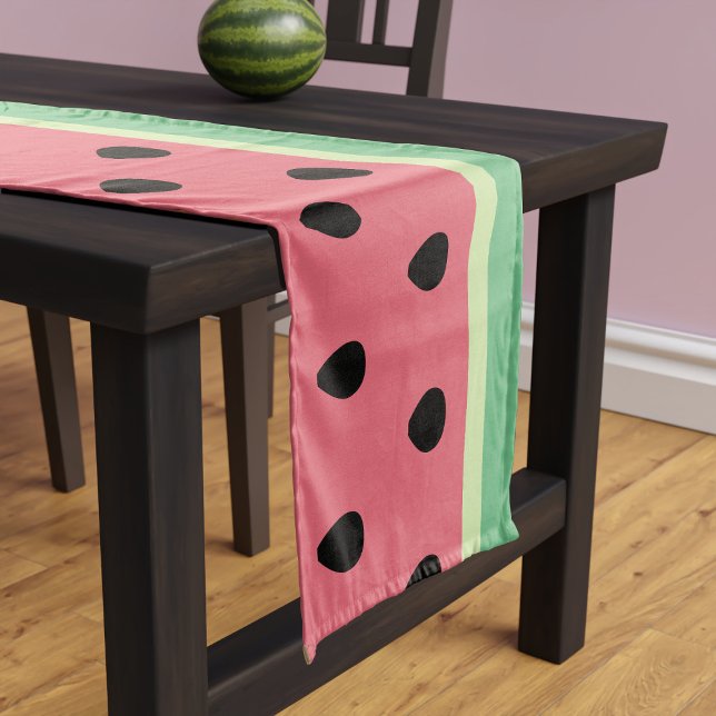 Chemin De Table Court Motoneige rose et verte moderne Coureur de table (🍉Pink and Green should be see on your table this summer! 🍉)