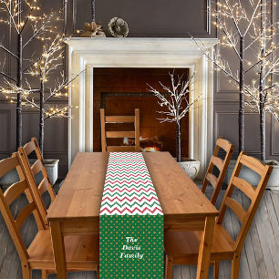 Chemin De Table Court Noël Rouge Vert Parties scintillant Sucre de canne