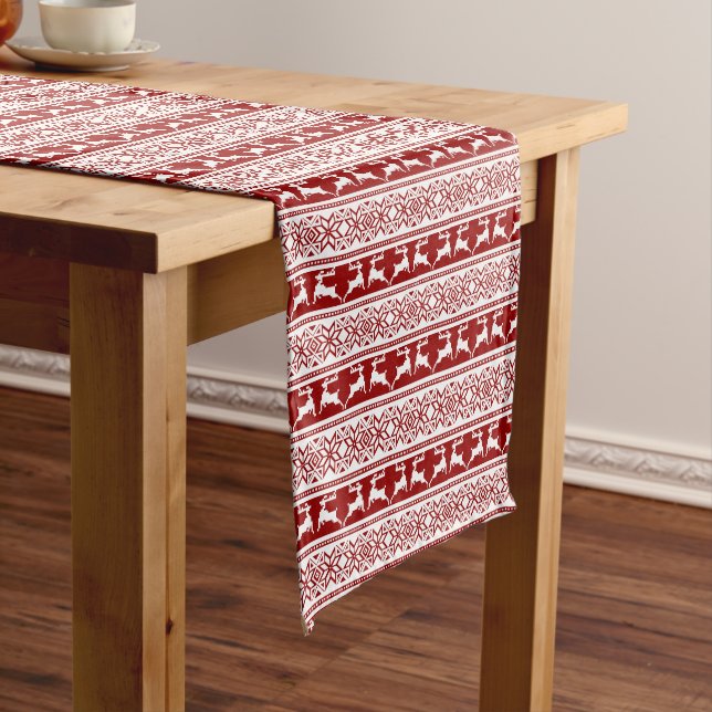 Chemin De Table Court Noël scandinave renne (In Situ)