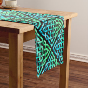 Chemin De Table Court Noeud celtique - Coureur de table verte bleu diama