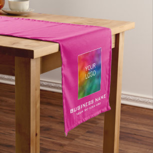 Chemin De Table Court Nom du logo d'entreprise personnalisé Couleur soli