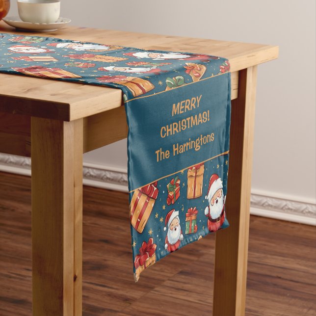 Chemin De Table Court Nom personnalisé Noël Père Noël (In Situ)