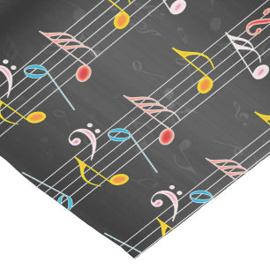 Chemin De Table Court Notes ouvrières de musique sur le noir
