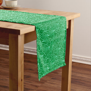Chemin De Table Court Nuages japonais vintages, Jade Green