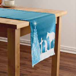 Chemin De Table Court Occident Noël Cowboy prier scène d'hiver