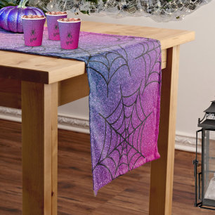 Chemin De Table Court Ombre Parties scintillant Glam Spiderweb Halloween