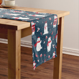 Chemin De Table Court Ours polaire de Noël