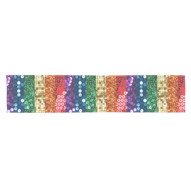 Chemin De Table Court paillettes drapeau nappe table coureur (Horizontal)