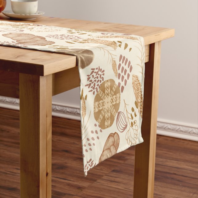 Chemin De Table Court Pain et orge d'art, beige (In Situ)