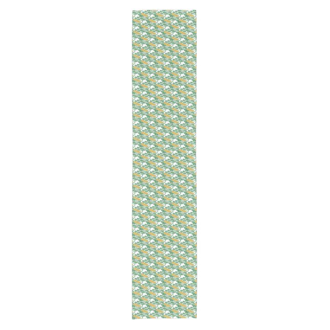 Chemin De Table Court Papier peint floral Art Nouveau Green Buttcup (Devant)