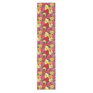 Chemin De Table Court Papier peint floral dans le style d'aquarelle