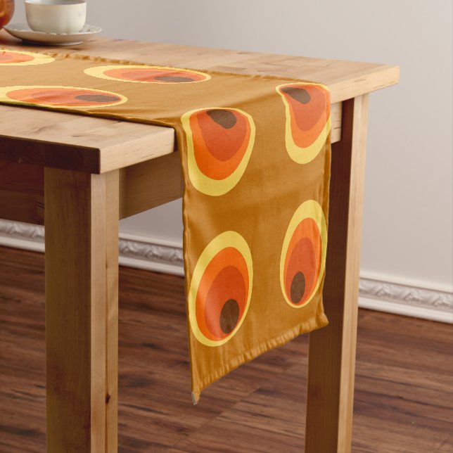 Chemin De Table Court papier peint rétro orange 1970 (In Situ)