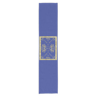 Chemin De Table Court Pâque Pesach bleu petit