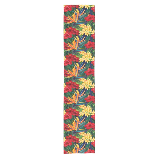 Chemin De Table Court Paradis tropical Floral Hawaï vertical (Devant)