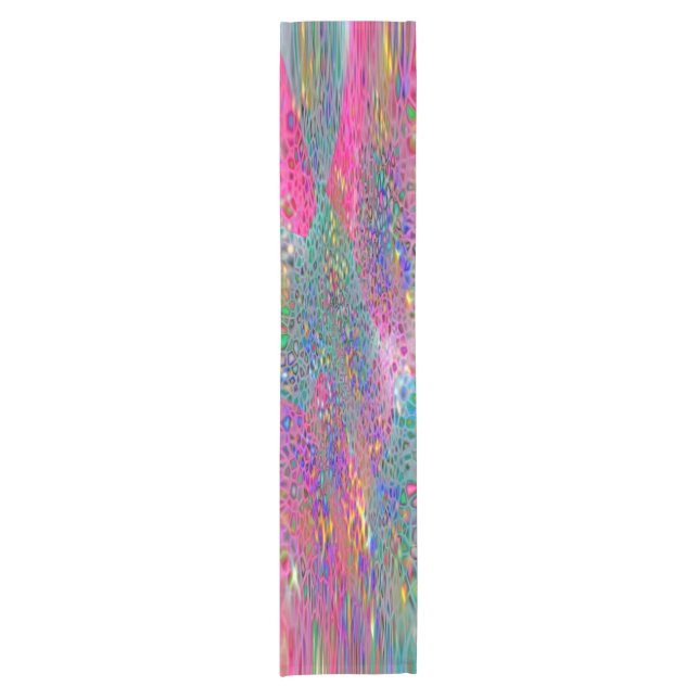 Chemin De Table Court Pastel Pink Turquoise Abstrait (Devant)