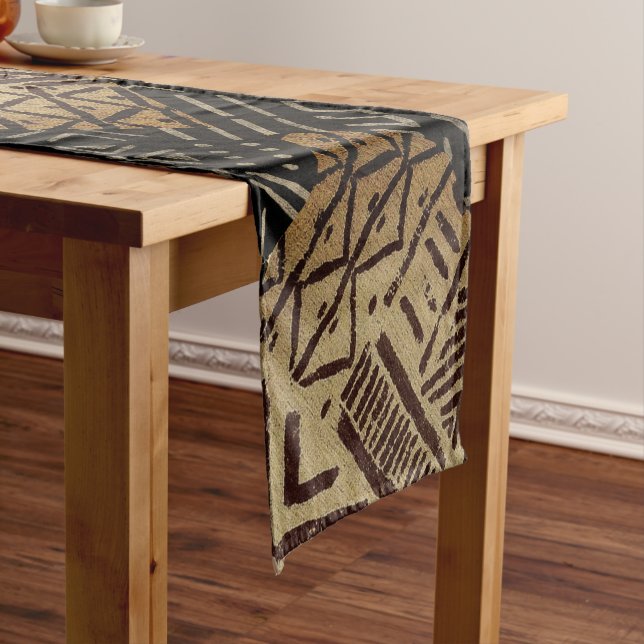 Chemin De Table Court Patina rustique Afrocentrique (In Situ)
