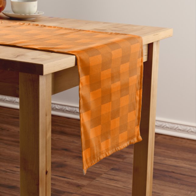 Chemin De Table Court Pattern orange de Pumkin (In Situ)
