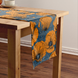 Chemin De Table Court Pavot orange
