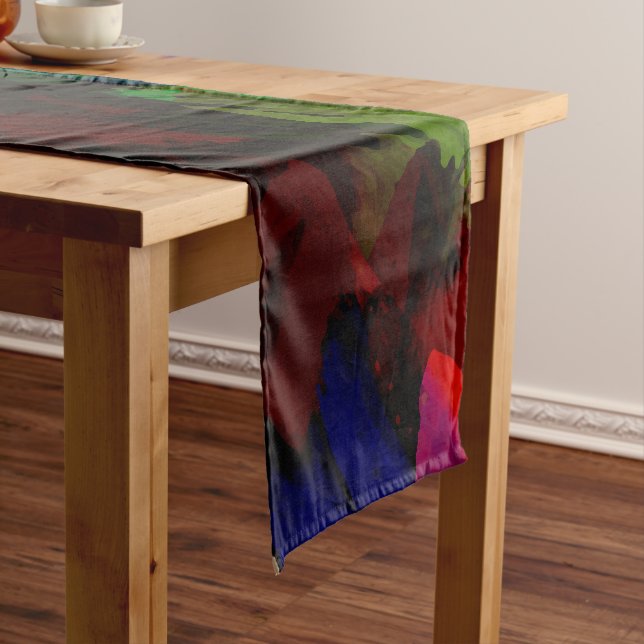 Chemin De Table Court peinture Abstraite à l'aquarelle 2 (In Situ)