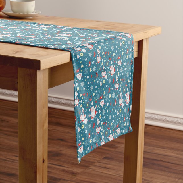 Chemin De Table Court Père Noël Love Motif (In Situ)