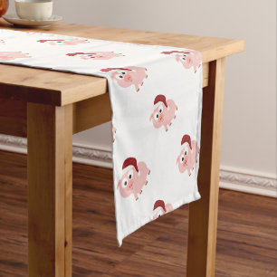 Chemin De Table Court père Noël Pig